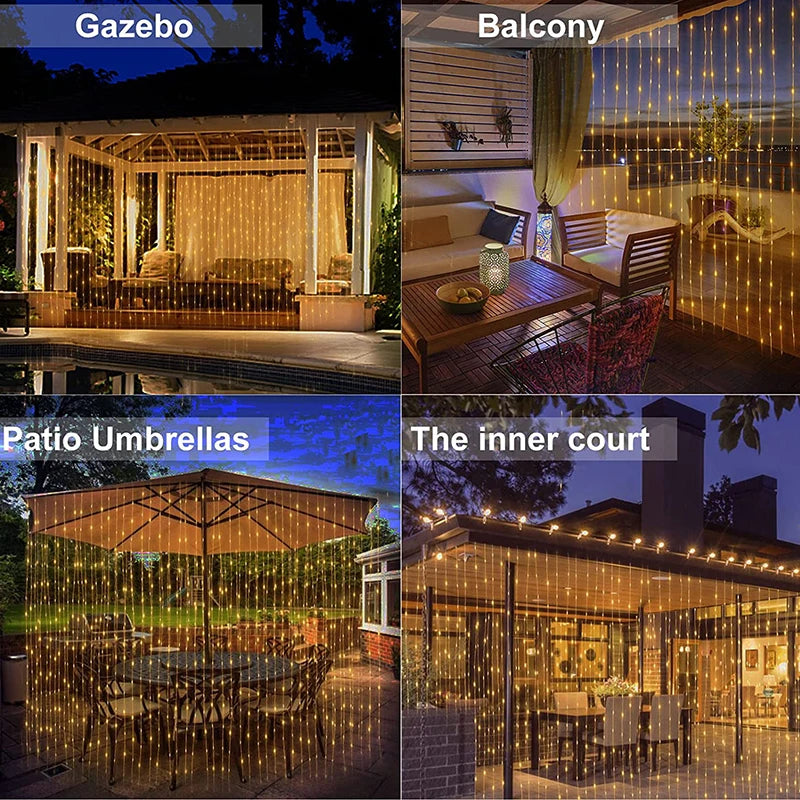 Solar Curtain Lights Outdoor Waterproof – 3x3m