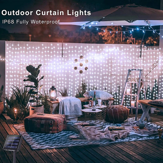 Solar Curtain Lights Outdoor Waterproof – 3x3m